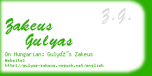 zakeus gulyas business card